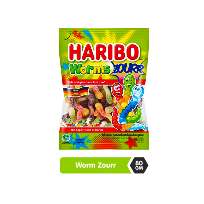 Haribo Worms Zourr Candy 80gm (2)