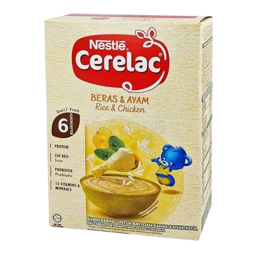 Nestlé Cerelac Rice & Chicken (Beras & Ayam) Baby Cereal – From 6 Months, 250g